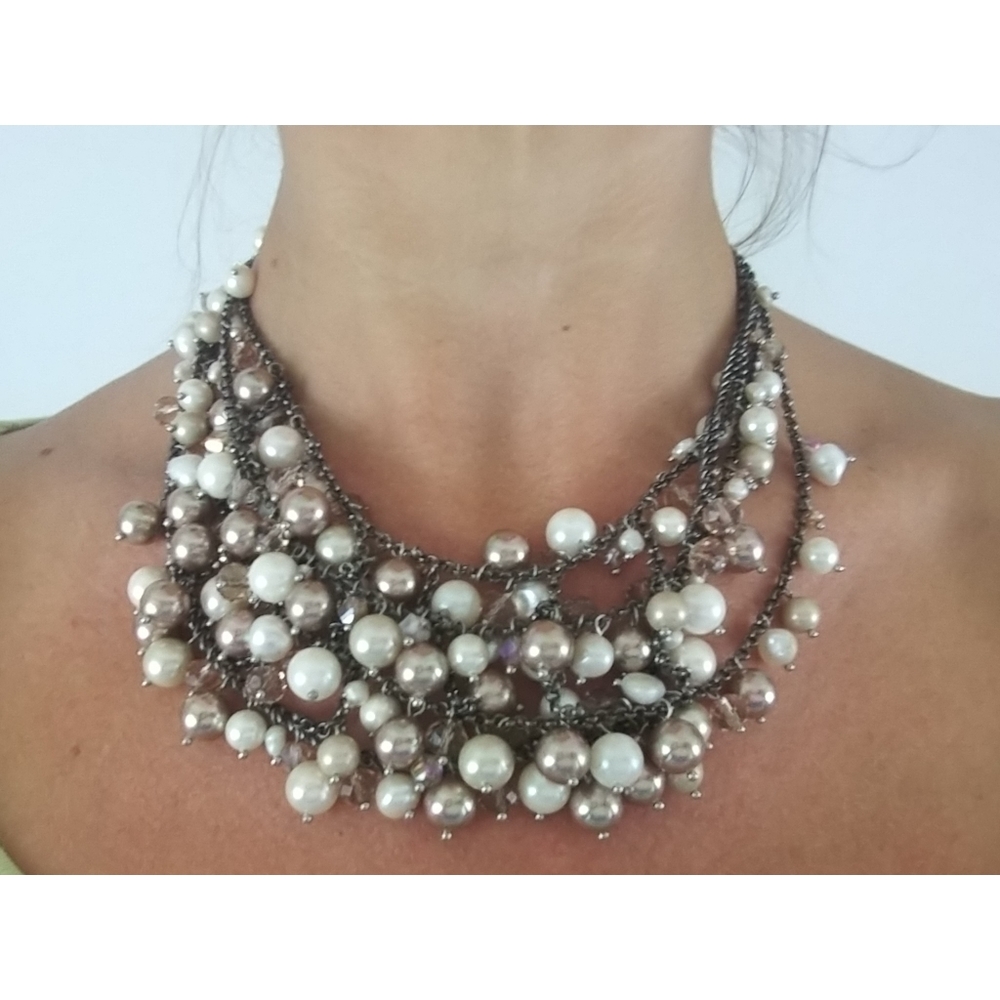 Starfish project pearl & crystal necklace